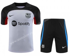 2023-24 Barcelona White  Thailand  Soccer uniform-418