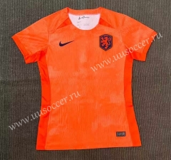 2023-24 Netherlands Home Orange Female Thailand Soccer Jersey-416