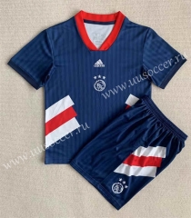 Retro version Ajax Royal Blue Soccer Uniform-AY