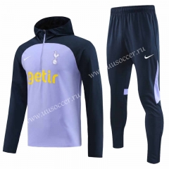2023-24 Tottenham Hotspur Purple  Thailand Soccer Tracksuit Uniform With Hat-4627