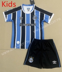 2023-24 Grêmio FBPA Home Blue&Black kids  Soccer Uniform-506