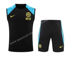 2023-24 Inter Milan Black Thailand Soccer Training Vest Uniform-418