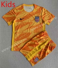 2023-24 USA Goalkeeper Orange kids  Soccer Uniform-AY