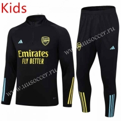 2023-24 Arsenal Black Kids/Youth Soccer Tracksuit-411