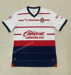 (s-3xl)2023-24  Deportivo Guadalajara Away White Thailand Soccer Jersey AAA-818