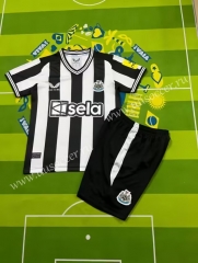 2023-24 Newcastle United Home Black& White kids Soccer Uniform