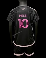 （#10  messi ）2023-24 Inter Miami CF Away Black kids Soccer Uniform-AY
