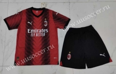 2023-24  AC Milan Home Red&Black  Soccer Uniform-718