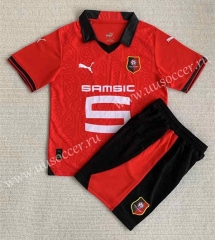 2023-24 Stade Rennais Home Red Soccer Uniform-AY