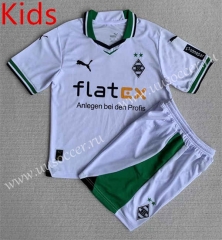 2023-24 Borussia Mönchengladbach Home White kids Soccer Uniform-AY