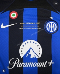With  patch Final Edition 2022-23 Inter Milan Home Blue& Black Thailand Soccer Jersey AAA-416