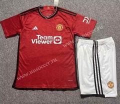 Correct Version 2023-24 Manchester United Home Red   Soccer Uniform-718