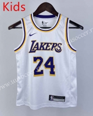 Los Angeles Lakers White#24  kids NBA Uniform-311