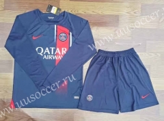 2023-24  Paris SG Home Royal Blue LS Thailand Soccer Uniform-709
