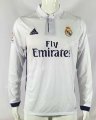 Retro Version 2016-17 Real Madrid Home White   LS Thailand Soccer Jersey AAA-503