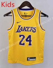 Los Angeles Lakers Yelow#24  kids NBA Uniform-311