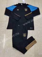 2023-24 Germany Black Thailand Soccer Tracksuit Uniform-411