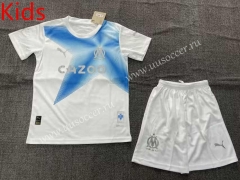 2023-24 Olympique de Marseille  White kids Soccer Uniform-1506