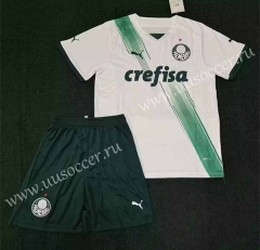 2023-24 SE Palmeiras Away White Kid/Youth Soccer Uniform-3454