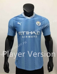 Correct Version Player version 2023-24 Manchester City  Home Blue Thailand Soccer Jersey AAA-1959