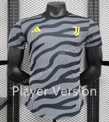 Player Version 2023-24  Juventus 2nd  Away Gray&Black Thailand Soccer Jersey AAA-888