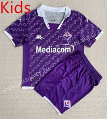 2023-24 ACF Fiorentina Home Purple  kids Soccer Uniform-AY