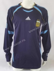 2006 Retro Version Argentina Away Royal Blue LS Thailand Soccer Jersey AAA-503