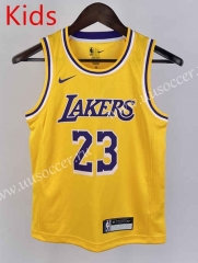 Los Angeles Lakers Yelow#23 kids NBA Uniform-311