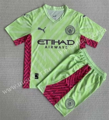 2023-24 Manchester City Goalkeeper Light Green Soccer Uniform-AY