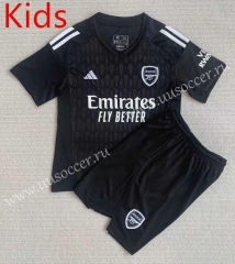 2023-24 Arsenal  Goalkeeper Black  kids  Soccer Uniform-AY