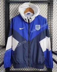 2023-24 England Blue  Thailand Soccer Windbreaker With Hat-GDP