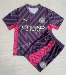 2023-24 Manchester City Goalkeeper  Purple Soccer Uniform-AY