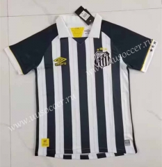 2023-24  Santos FC Home Black&White Thailand Soccer Jersey AAA-8519
