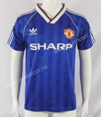 Retro Version 88-89 Manchester United Away  Blue  Thailand Soccer Jersey AAA-503