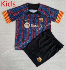 2023-24 Concept version Barcelona Black  kids Soccer Uniform-AY