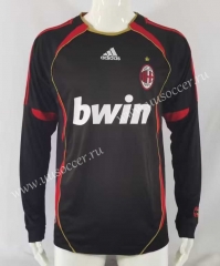 2006 Retro Version AC Milan 2nd Away Red & Black LS Thailand Soccer Jersey AAA-503