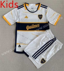 2023-24 BOCA Juniors White Kids/Youth Soccer Uniform-AY
