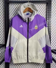 2023-24 Argentina Purple Thailand Soccer Windbreaker With Hat-GDP