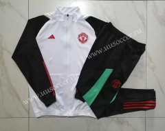 2023-24 Manchester United White  Thailand Soccer Jacket Uniform-815