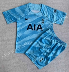 2023-24 Correct Version Tottenham Hotspur Goalkeeper Blue Soccer Uniform-AY