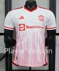 Player version 2023-24 Manchester United  Away White Thailand Soccer jersey AAA-888