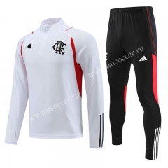 2023-24 Flamengo White  Thailand Tracksuit Uniform-4627