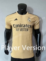 Player verison 2023-24  Real Madrid Away Yellow Thailand Soccer Jersey AAA-4691
