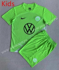 2023-24  VfL Wolfsburg Home Green  Soccer Uniform kids -AY