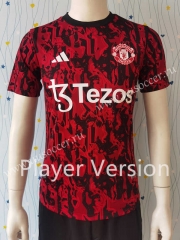 Player version 2023-24 Manchester United Black&Red  Thailand Soccer Training Jersey-807