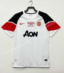 Retro Version 11-12 Manchester United Away White  Thailand Soccer Jersey AAA-811