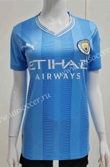 2023-24 Manchester City Home Blue Thailand Female Soccer Jersey AAA-708