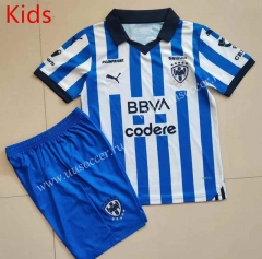 2023-24  Monterrey Home Blue Soccer kids  Uniform-AY