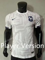 Player Version2023-24   France Away White Thailand Soccer Jersey AAA-4691