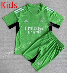 2023-24  Real Madrid Goalkeeper Green kids Soccer Uniform-AY